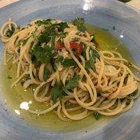 Vegan pasta, pool of high quality EVOO  at Via Napoli in Lane Cove