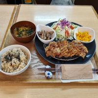 Lunch with soy meat katsu at Pumpkin ぱんぷきん in Tokushima