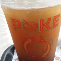 Lychee black tea with boba at Poke Fusion in Fort Myers