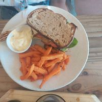 vegan btl sandwich. Tofu was great but too much mayo for my taste! at The Conscious Kitchen - Kloof St in Cape Town