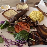 Full vegan breakfast at The Conscious Kitchen - Kloof St in Cape Town
