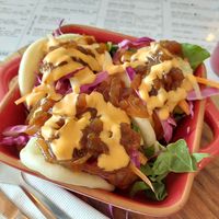 Rainbow Bao Buns (R105) at The Conscious Kitchen - Kloof St in Cape Town