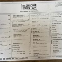 Menu  at The Conscious Kitchen - Kloof St in Cape Town