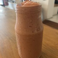 Beach Bum smoothie- pineapple, mango, strawberry and almond milk  at The Conscious Kitchen - Kloof St in Cape Town