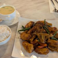 Spicy Tofu with sweet corn soup at Wok Your Way in Dartmouth