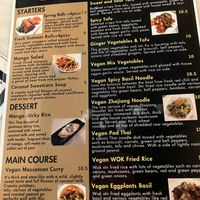 Vegan menu at Wok Your Way in Dartmouth