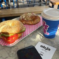 Emmentaler Bagel + Almond Brioche  at Okja - Camps Bay in Cape Town