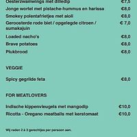 Menu tapas at Superkelly in Ghent