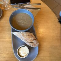 Zuppa del giorno con burro vegano  at Superkelly in Ghent