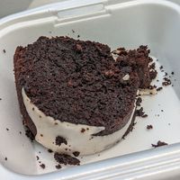 Chocolate cake was tasty but needs a drink with it at Screaming Vegan in Roanoke
