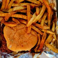 BBQ Jackfruit and fries  #Veganuary at Screaming Vegan in Roanoke