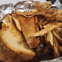 Patty melt and fries at Screaming Vegan in Roanoke