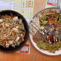 Pad Thai and Hot Bowl with tofu and falafel at Mr Kale in Gran Canaria