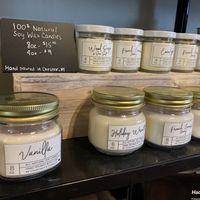 Soy based candles in their gift area  at Valkyrie Coffee Roasters in Chester