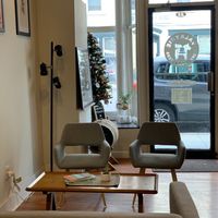 Interior, inviting decor at Valkyrie Coffee Roasters in Chester