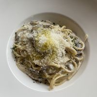 Vegan Linguine al Tartufo (mushroom and truffle)  at Antica in New Farm