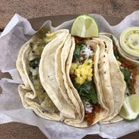 1 papa taco & 2 al pastor tacos  at Succulent Vegan Tacos in Nashville