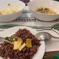 Penang tempeh and pumpkin and tofu curry.  Also had amazing summer rolls at Reach Plant Based Kitchen in Phuket