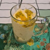 Tropical smoothie with passion fruit. at Reach Plant Based Kitchen in Phuket