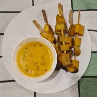 Mushroom satay. Nothing special. at Reach Plant Based Kitchen in Phuket