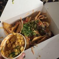 Small side of Nardcorn and Weekend Nachos at Fatty Vegan in Ventura