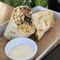Portobello vegan burrito at Eat Street in Santa Teresa
