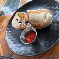 Beyond meat burrito  at Eat Street in Santa Teresa
