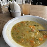 Soup with menu of the dayy  at YuA Restaurante in Cuenca