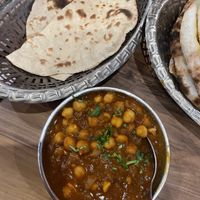 Chickpea curry and plain roti   at 3 Brothersss in Melbourne