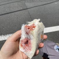 In progress eating a fig sandwich  at fruits and season in Tokyo