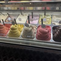 Vegan ice cream is marked with a green label   at Golda in Bat Yam