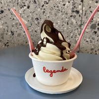 Soy yogurt with chocolate topping at Leggenda - Downtown in Haifa