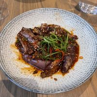 Spicy garlic eggplant at east in Auckland