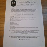 'Trust the chef' menu - March 2025 at east in Auckland