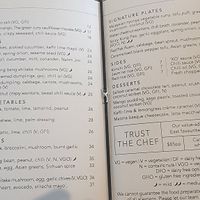 Dinner Menu December 2025 at east in Auckland