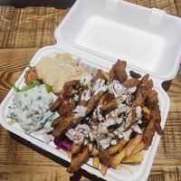 Chip box at What The Pitta in Manchester