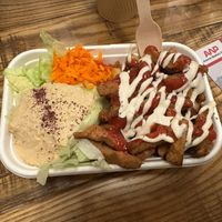 Doner chip box  at What The Pitta in Manchester