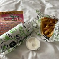 Meal deal plus a can of cherry aid and lemon cheesecake from deliveroo at What The Pitta in Manchester