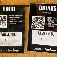 Order using QR on table at The Hogless Roast in East London