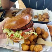 Vegan Chorizo Burger  at The Hogless Roast in East London