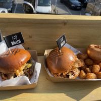 1. Hogless Burger 2. Hogless Sunday Roast  at The Hogless Roast in East London