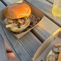 Hogless burger  at The Hogless Roast in East London