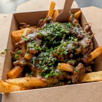 Beef brisket fries at The Hogless Roast in East London