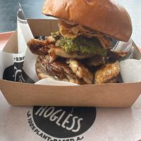 Hogless burger  at The Hogless Roast in East London