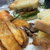 Vegan mushroom and fried tomato burger  at Smith House in Marco Island