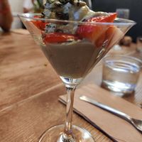 Strawberry dessert at SITE x supernature in East London