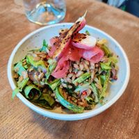 Salad with red peppercorns at SITE x supernature in East London