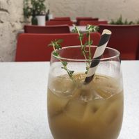 Pear juice at SITE x supernature in East London