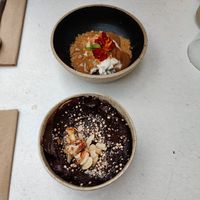 Both of the desserts at SITE x supernature in East London