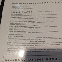 Menu at SITE x supernature in East London